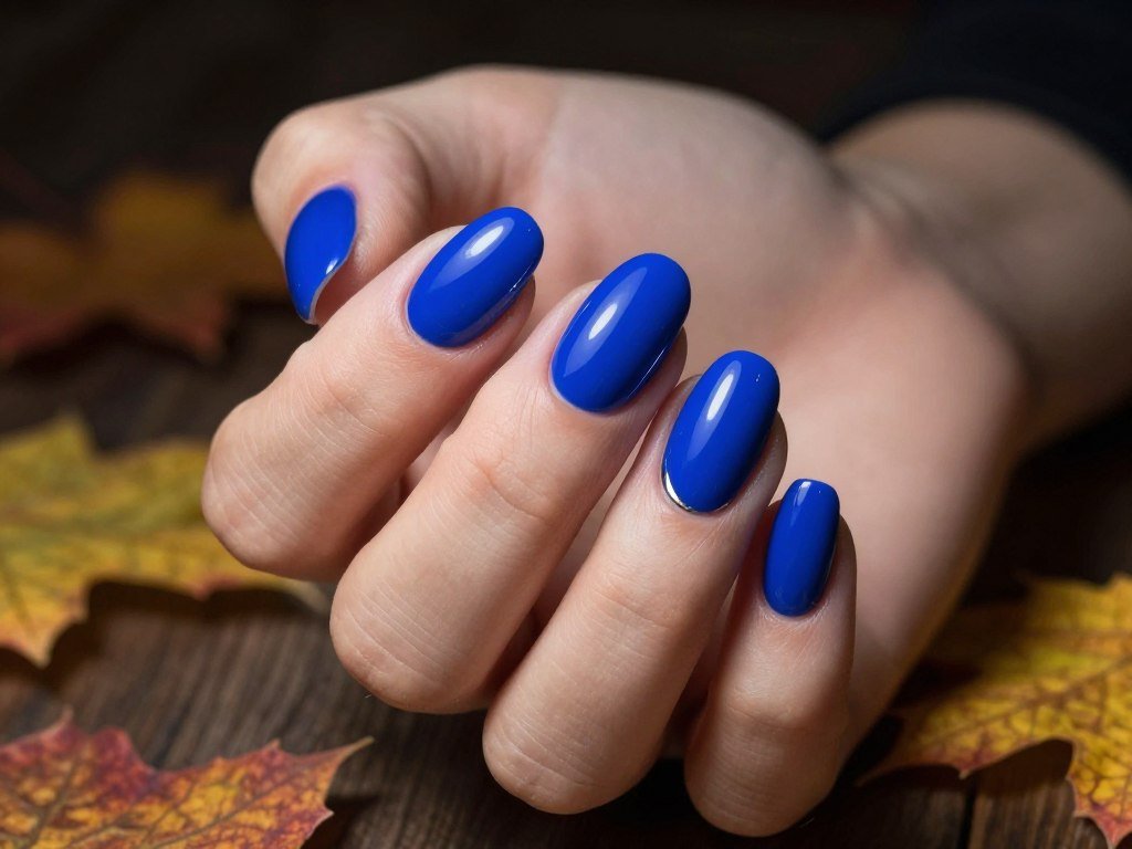 Cobalt blue statement nail designs for fall
