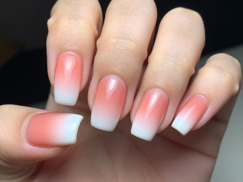 Coral to white vertical ombre