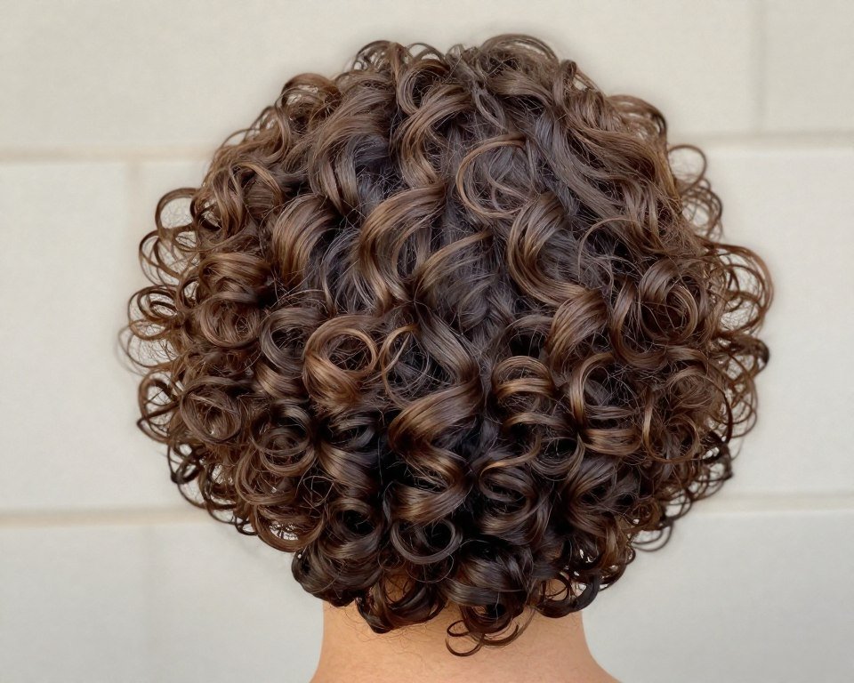 Curly pixie cut for thin fine hair showcasing natural volume