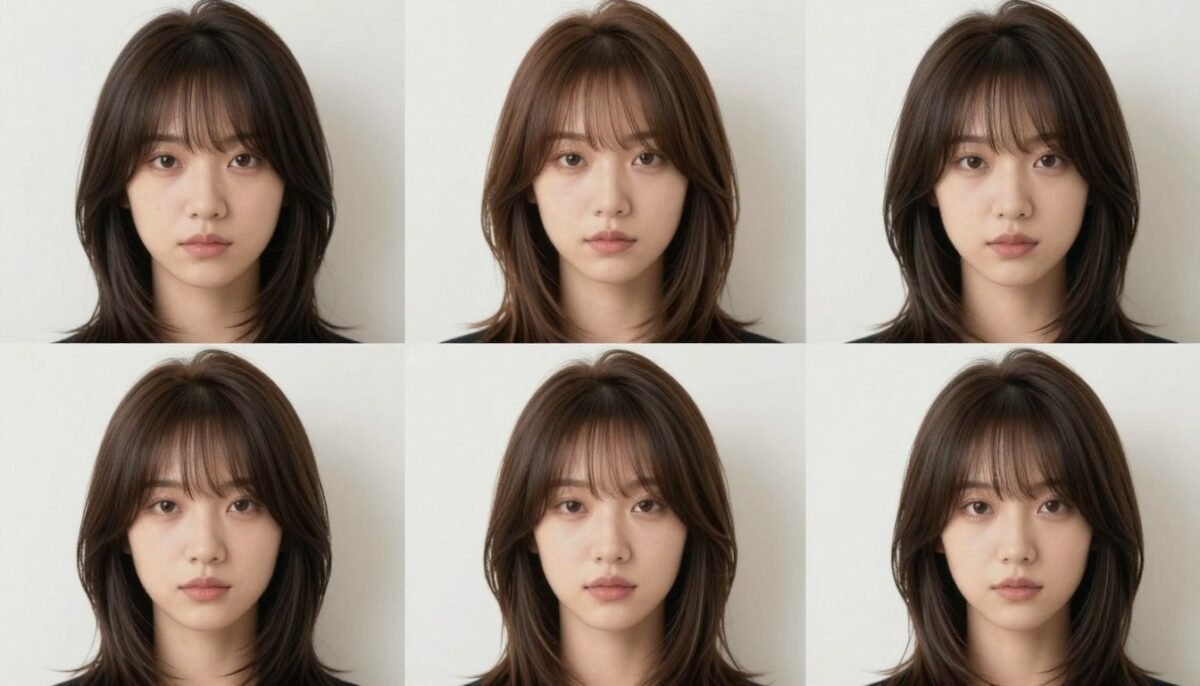 Examples of layered cuts on different face shapes