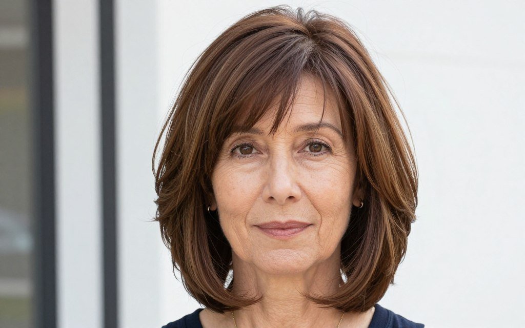 Fine hair with layers showing volume