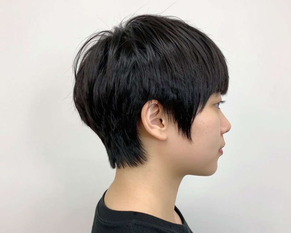Graduated pixie cut with refined edges for thin fine hair