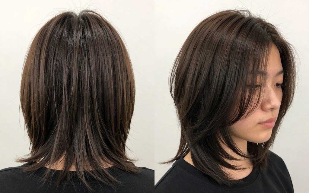 Layered cut addressing thinning hair