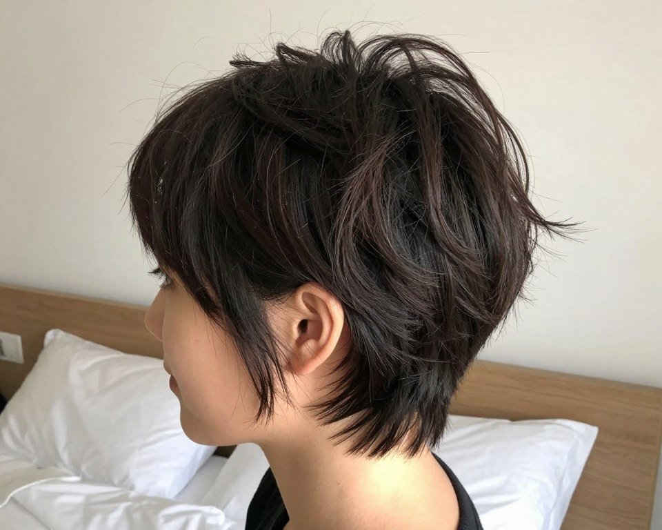 Messy bedhead pixie for thin fine hair