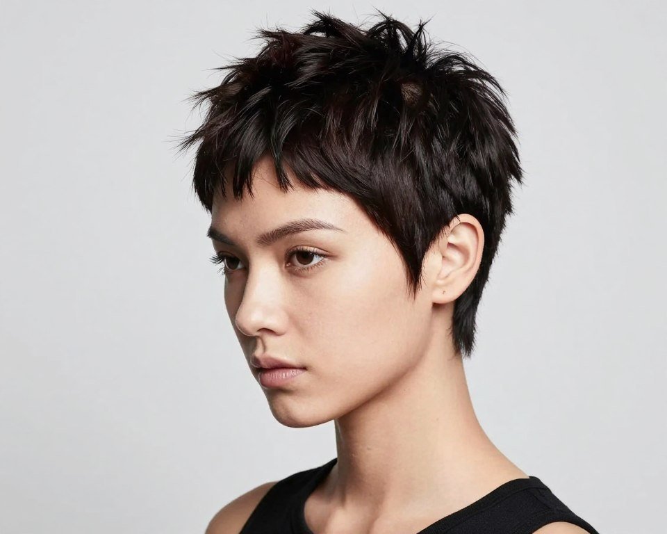 Micro pixie with maximum texture for thin fine hair