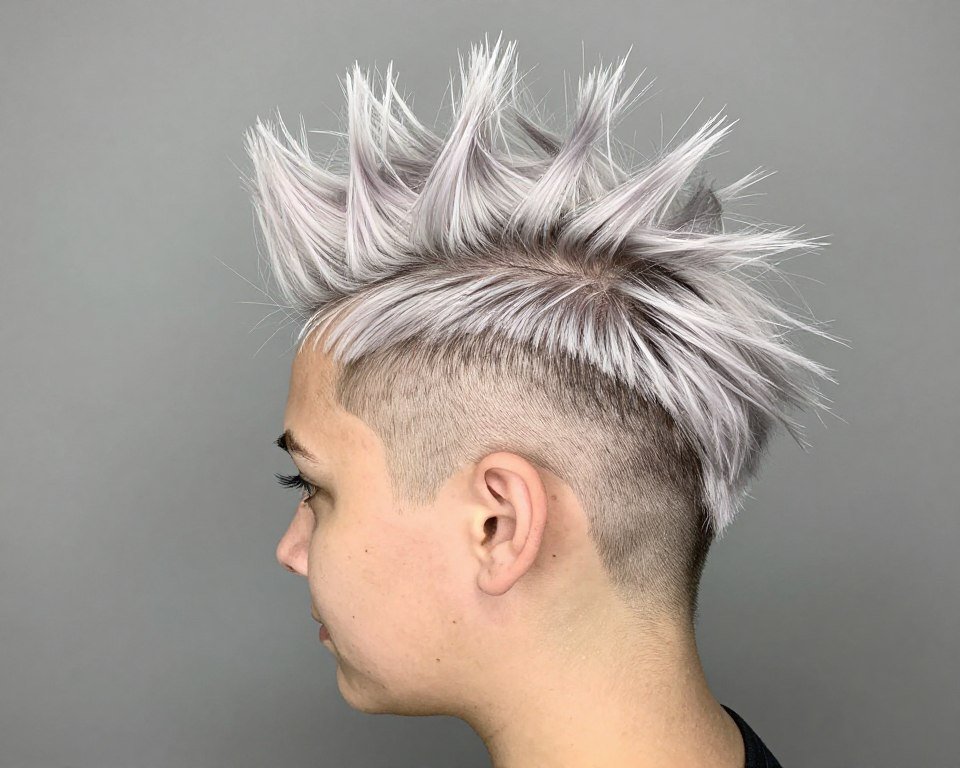 Mohawk-inspired pixie cut for thin fine hair