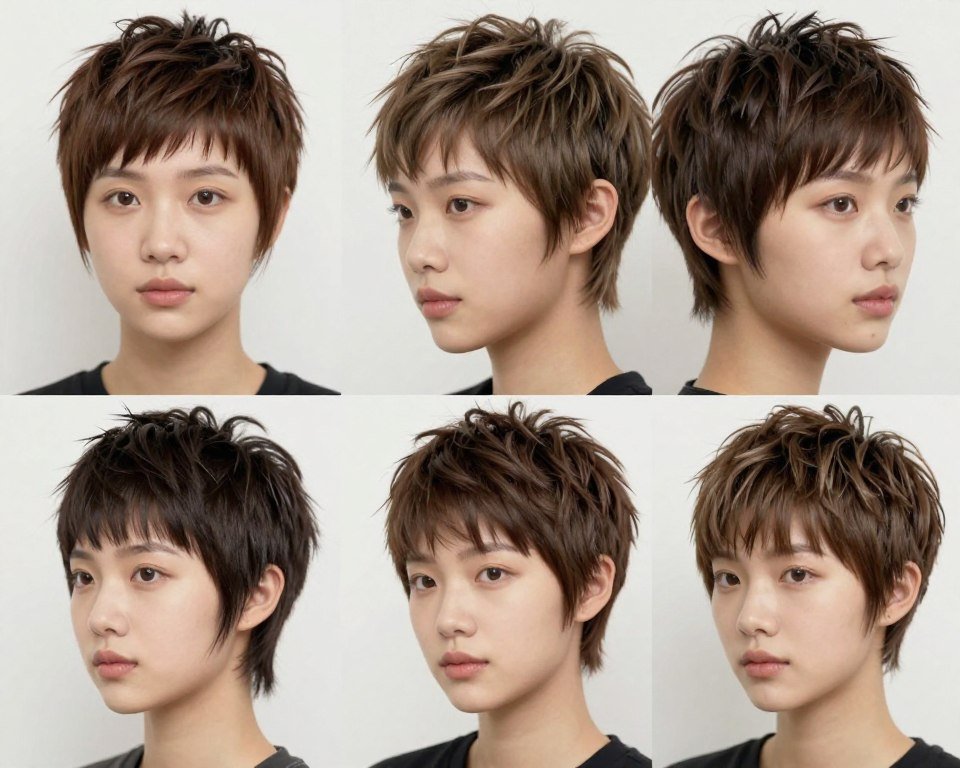 Pixie cut with face-framing layers for thin fine hair
