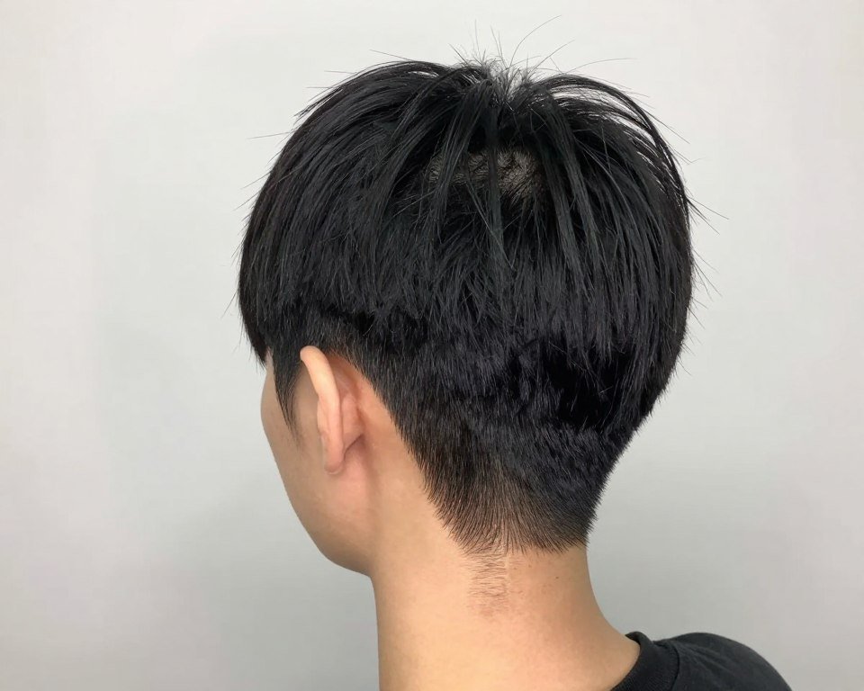 Pixie with buzzed nape for thin fine hair