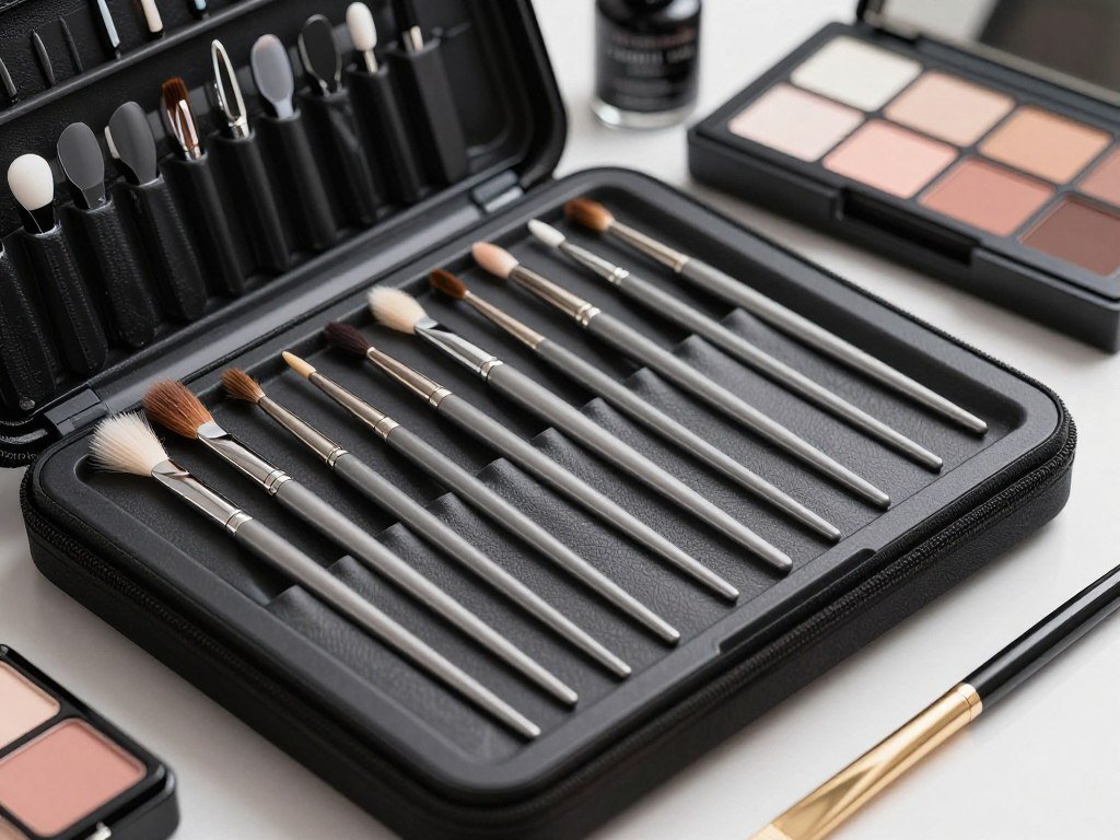 Professional nail art tool kit with brushes and dotting tools