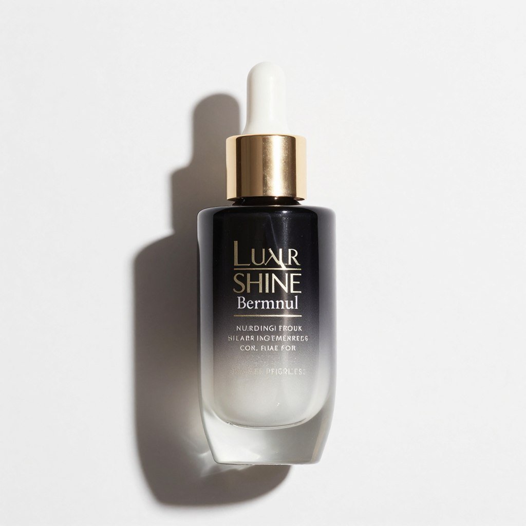 Shine serum for polished layered bob finish