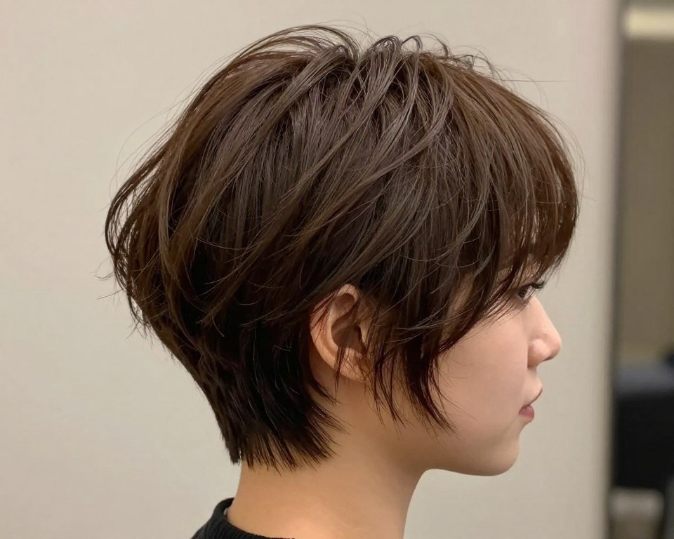 Sophisticated wavy pixie cut for thin fine hair