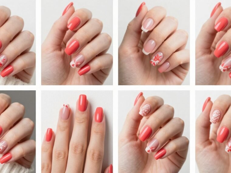 Summer coral nail designs with various patterns and styles