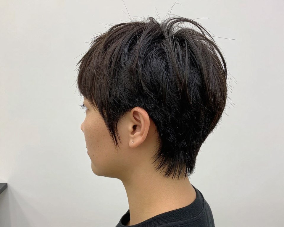 Tapered pixie cut with volume crown for thin fine hair