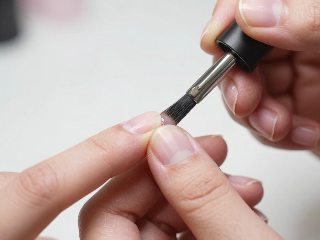 Top coat application showing edge sealing technique for lasting manicure