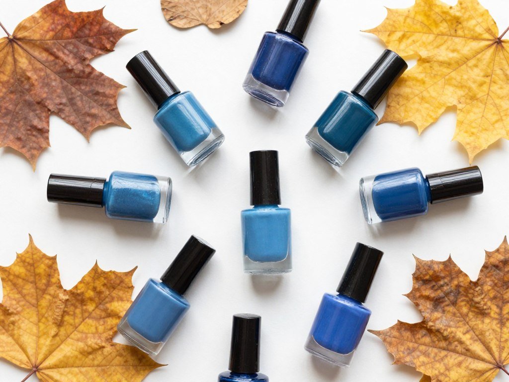 Trending blue fall nail color combinations