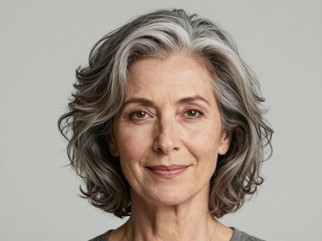 Woman embracing changed hair texture