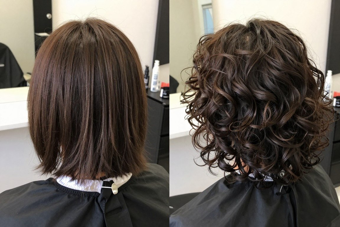 before and after showing choppy bob styling solutions