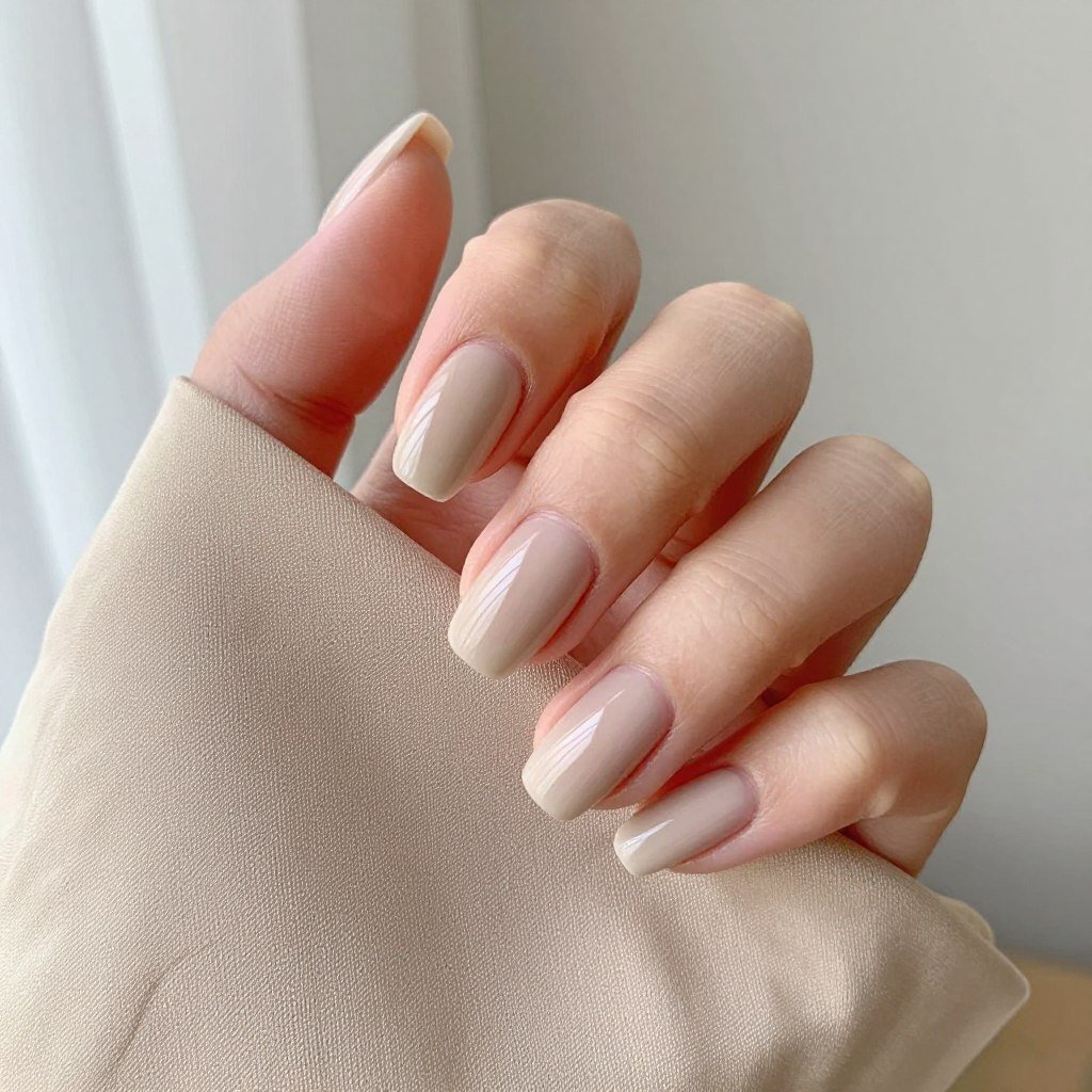 beige neutral summer nail