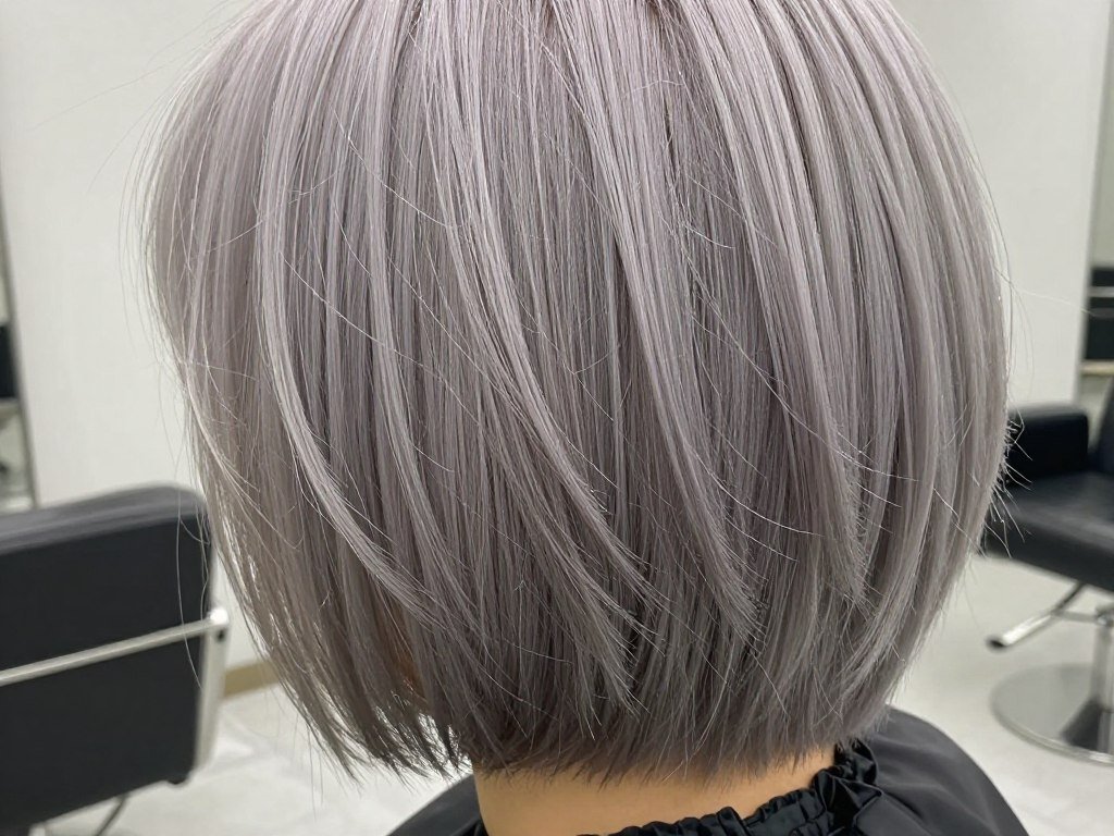 close-up of choppy bob with razored ends showing texture