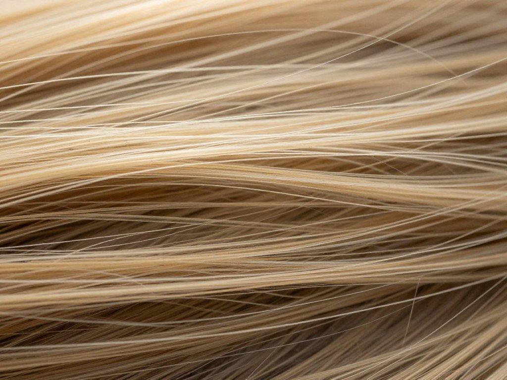 close-up of thin fine hair texture showing individual strands