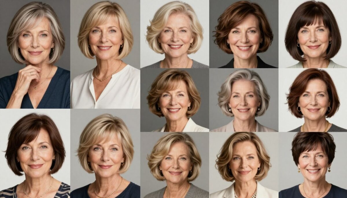 collection of women over 60 with various choppy bob hairstyles collection of women over 60 with various choppy bob hairstyles