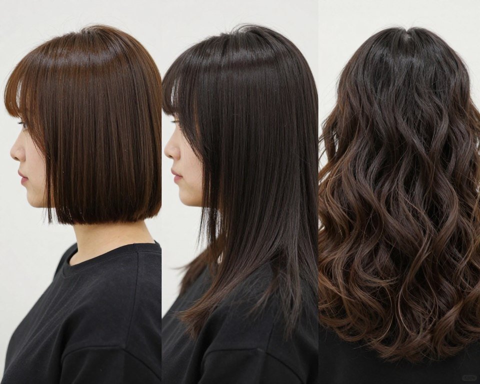 comparison of choppy bob on different hair textures