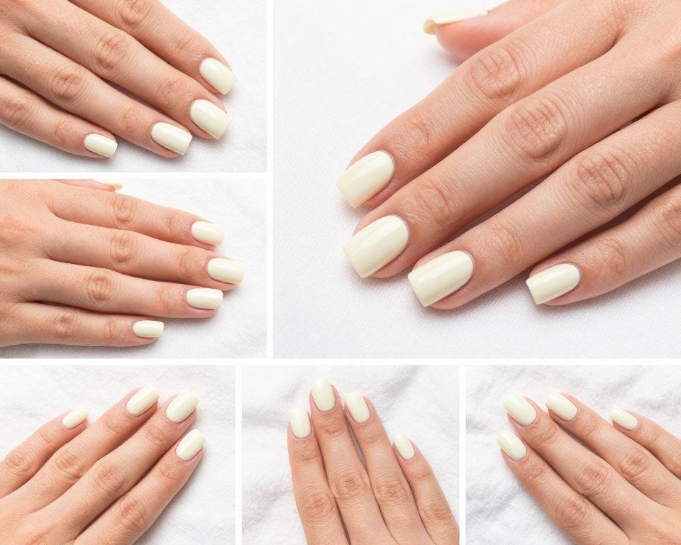 creamy white summer nail design