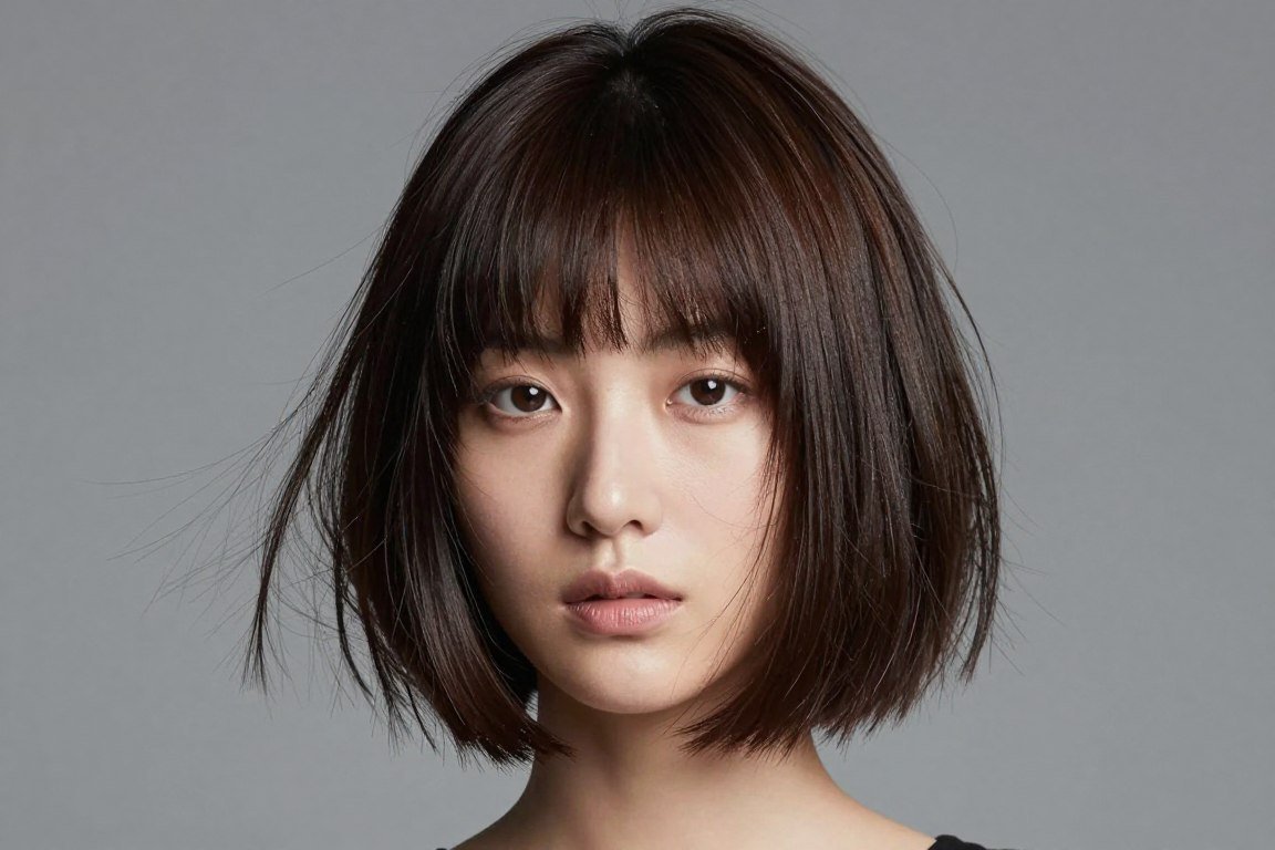disconnected bob haircut with textured crown layers