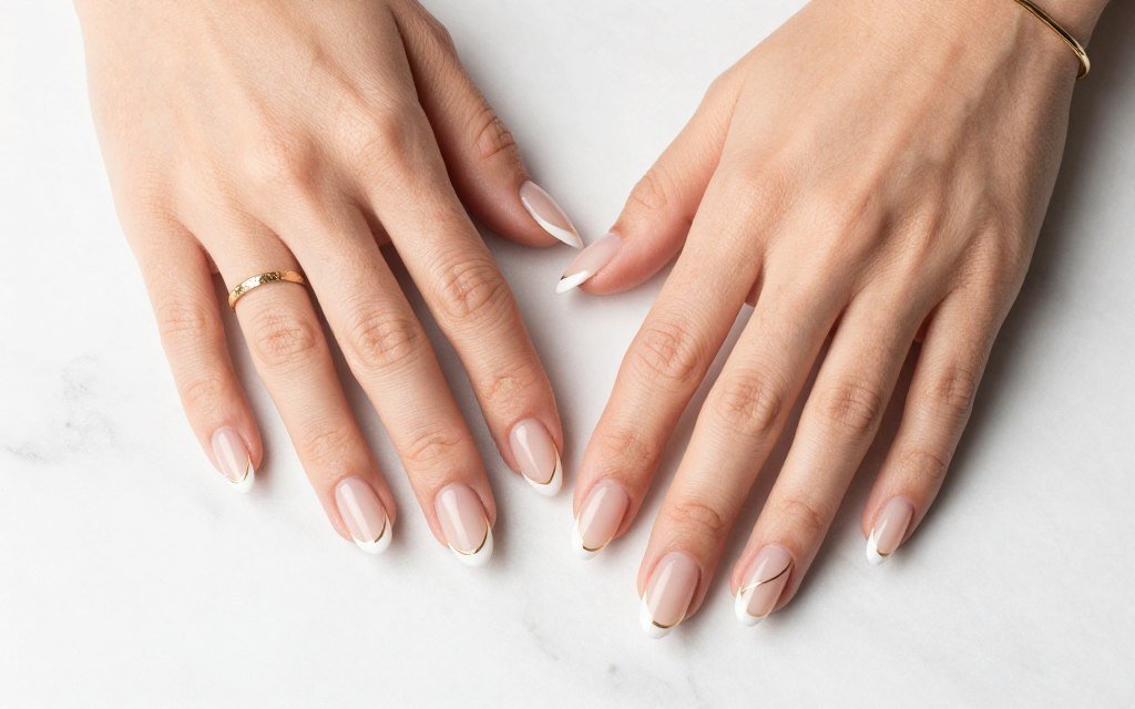 double french tip summer nail design