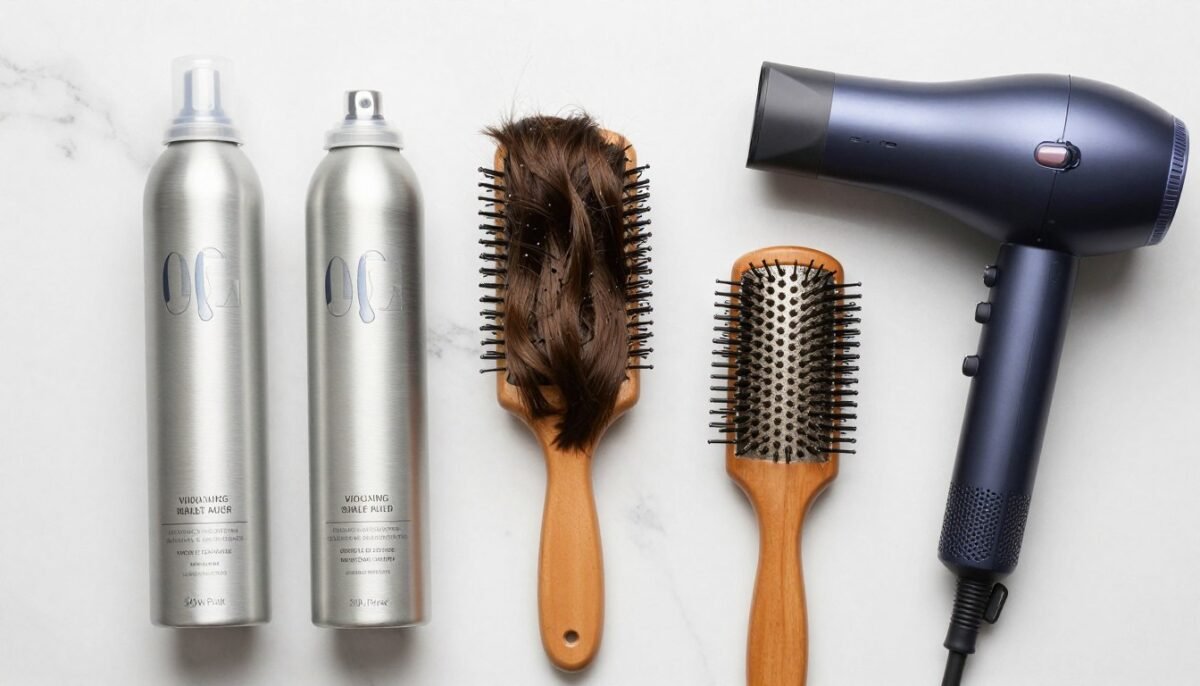 hair styling products and tools arranged for thin fine hair hair styling products and tools arranged for thin fine hair