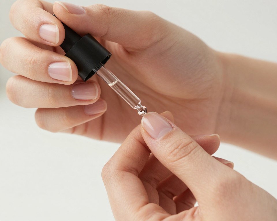 hands applying cuticle oil for nail care
