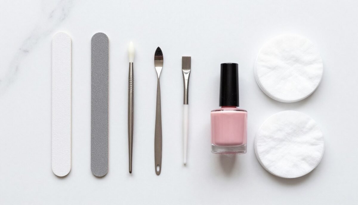 nail preparation tools and products laid out nail preparation tools and products laid out