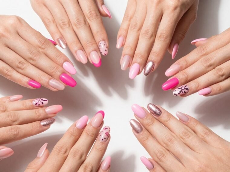 pink summer nail designs featuring various shades and styles perfect for warm weather