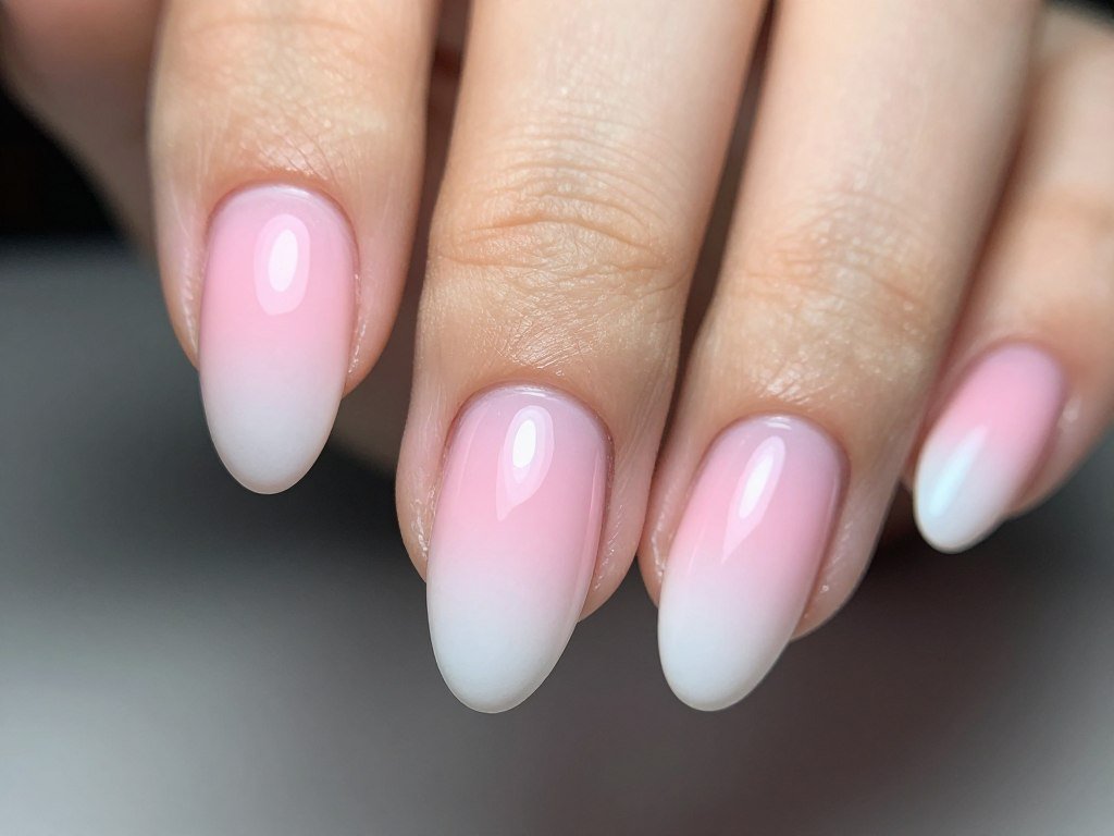 pink to white ombre summer nail