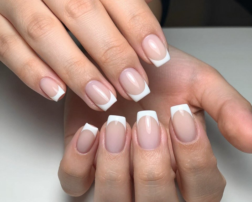 reverse french summer nail design