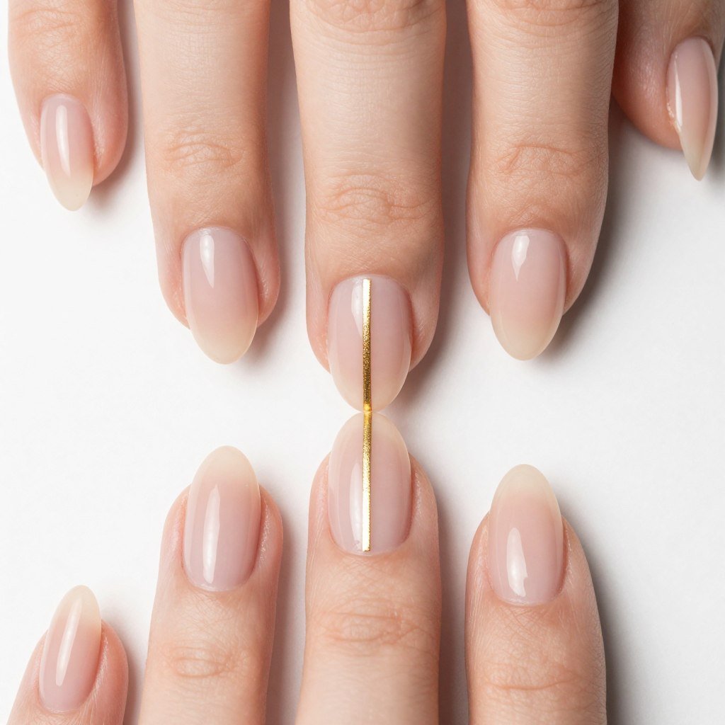 single stripe geometric summer nail design