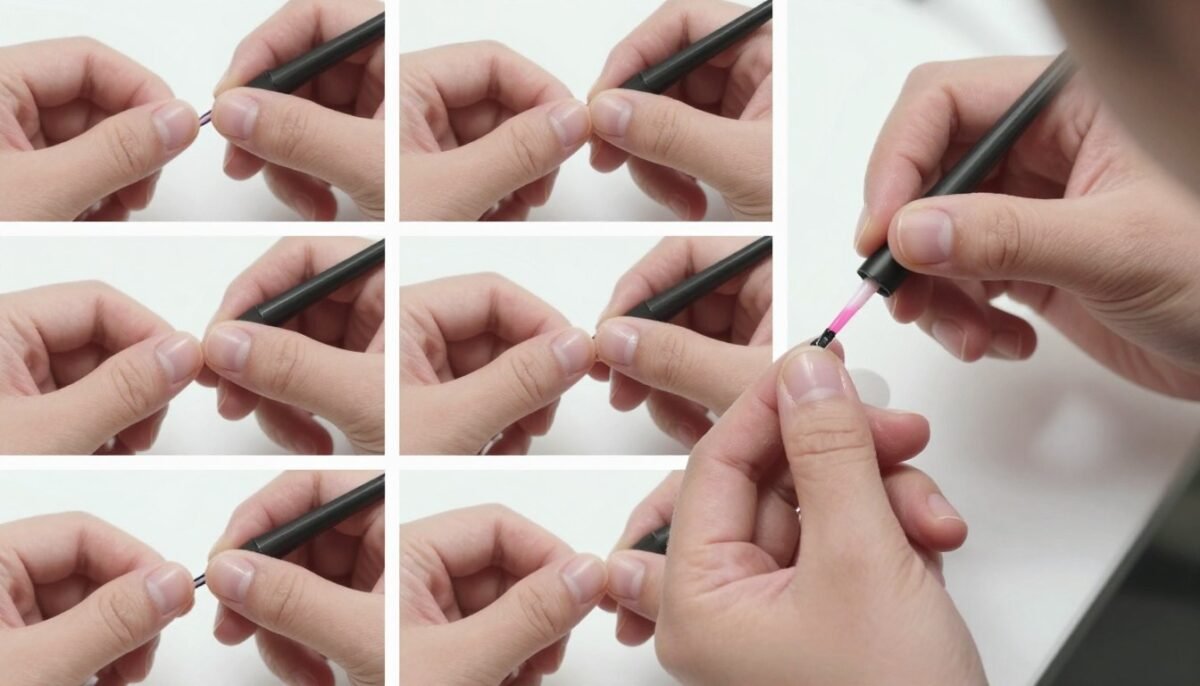 step by step nail polish application on short nails demonstration
