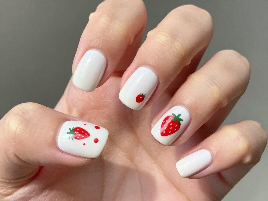 strawberry summer nail design