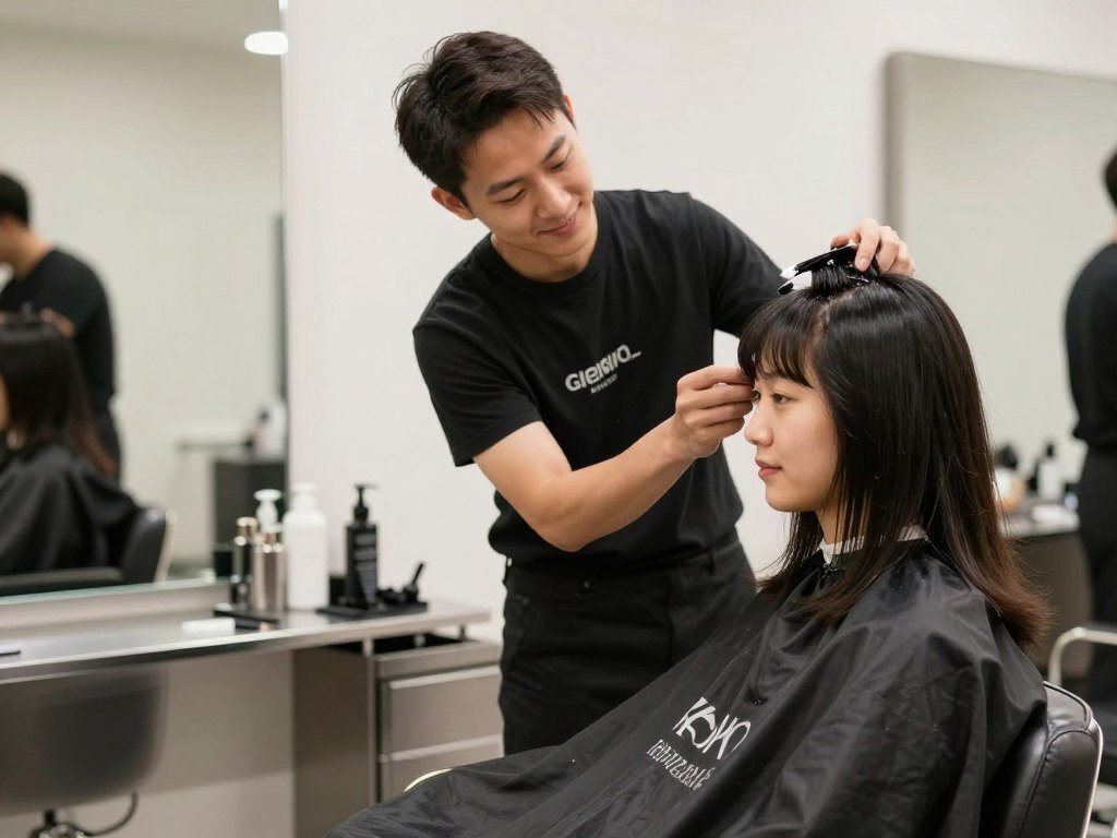 stylist and long-term client discussing hair care