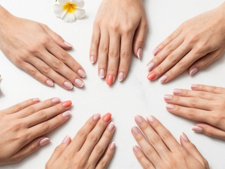 summer nail designs collection showing pastel and neutral tones