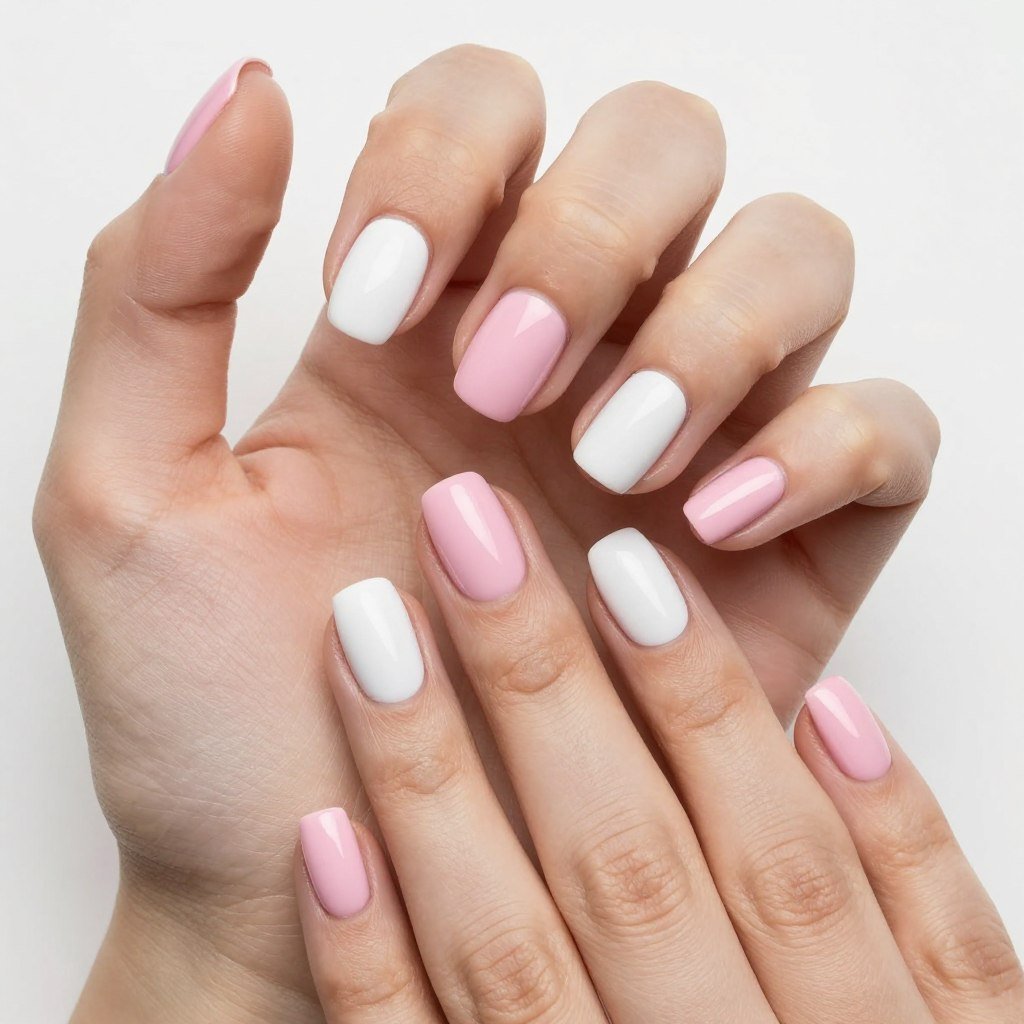 two tone simple summer nail design