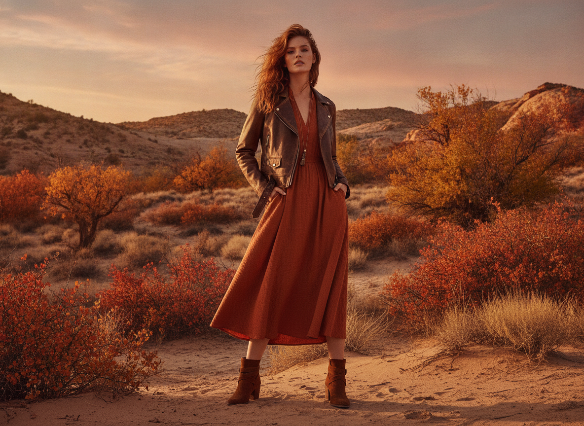 Fall Vegas outfit with jacket and boots