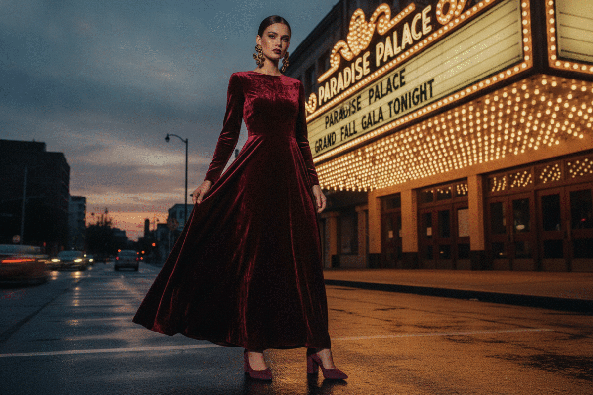 Fall Vegas velvet dress evening outfit Fall Vegas velvet dress evening outfit
