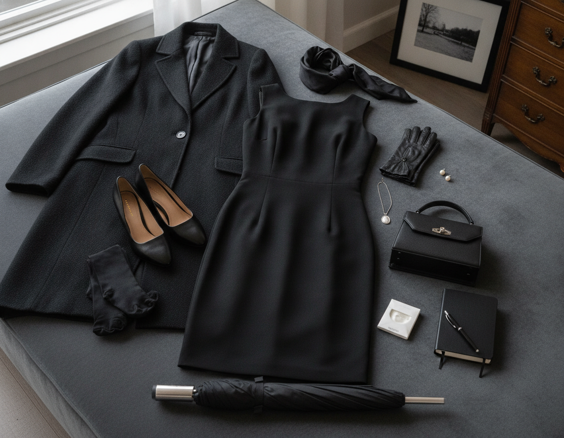 Complete funeral outfit showing thoughtful preparation