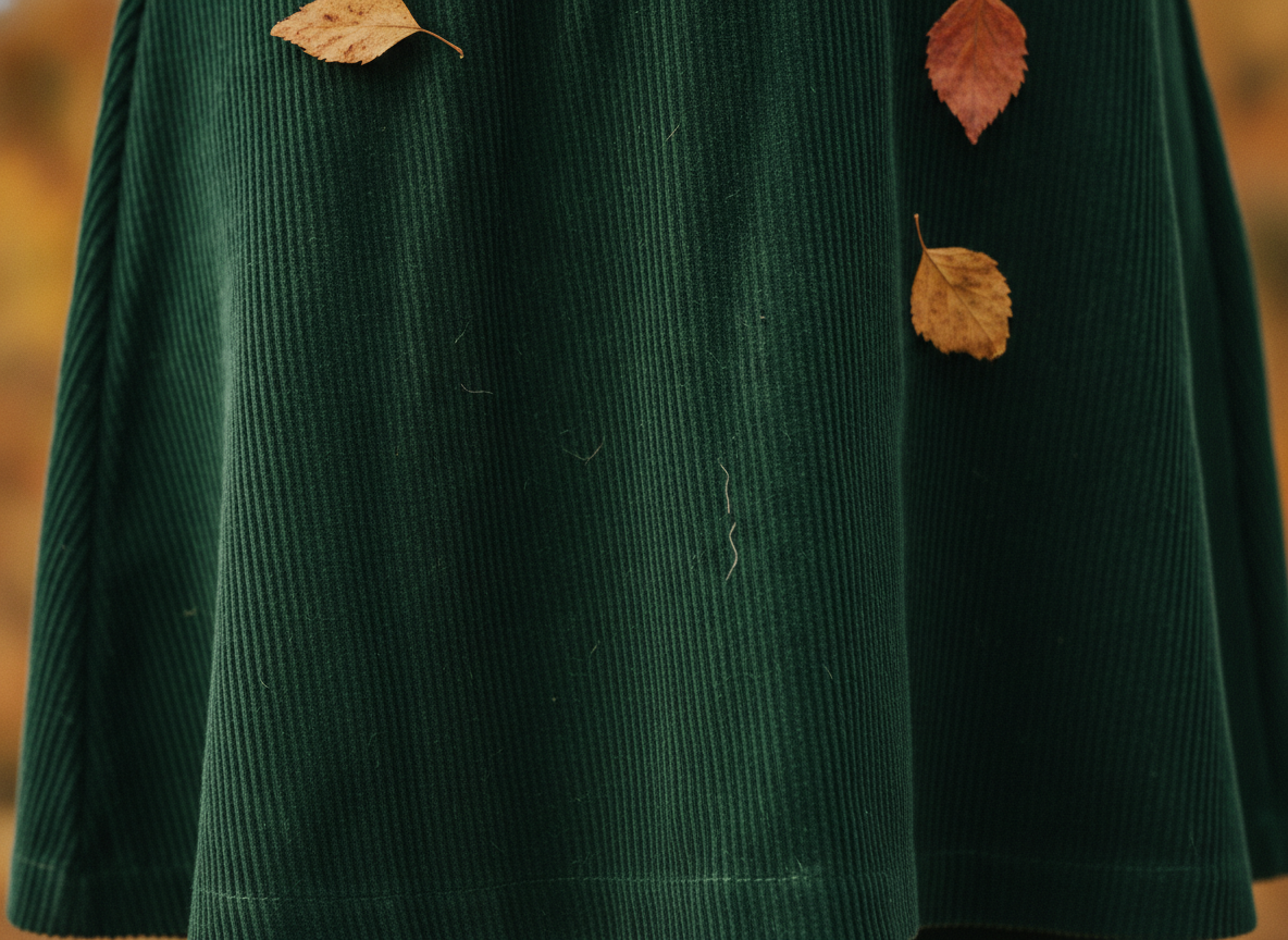 corduroy green skirt texture