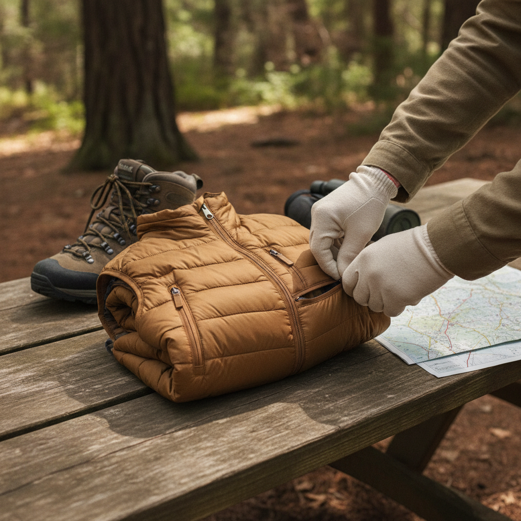 quilted hiking vest for layering
