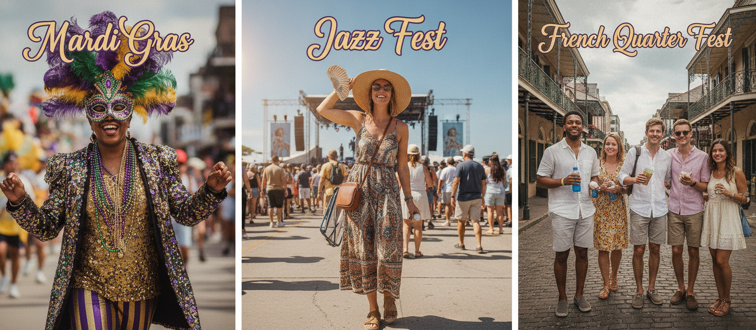 New Orleans festival outfits for different seasonal events