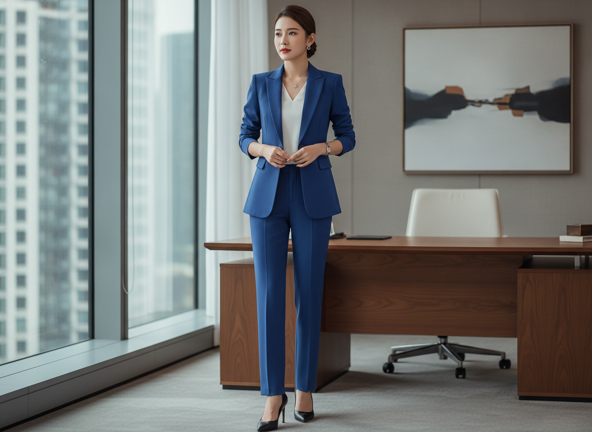 royal blue suit winter professional