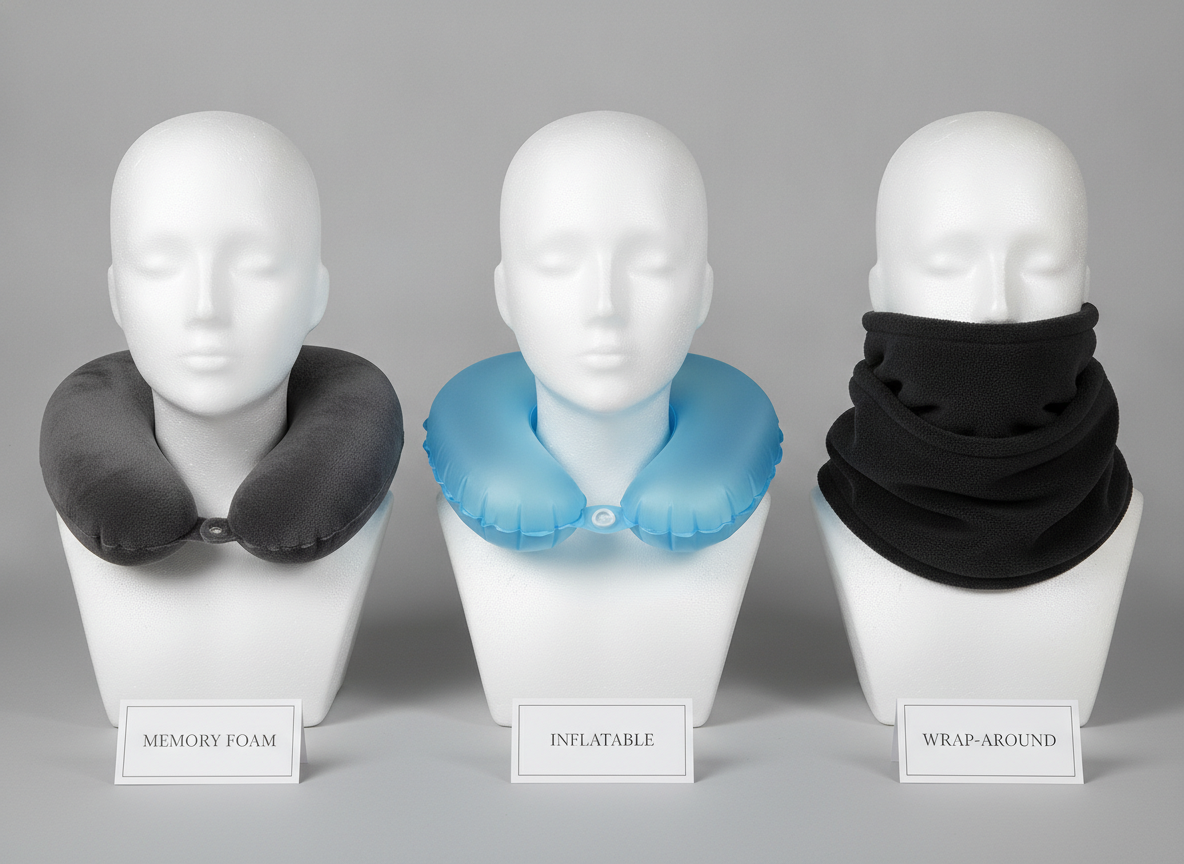 different types of travel neck pillows