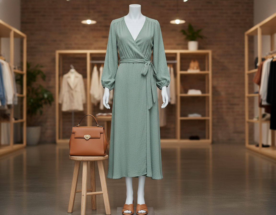 Wrap dress perfect for New Orleans brunch and shopping